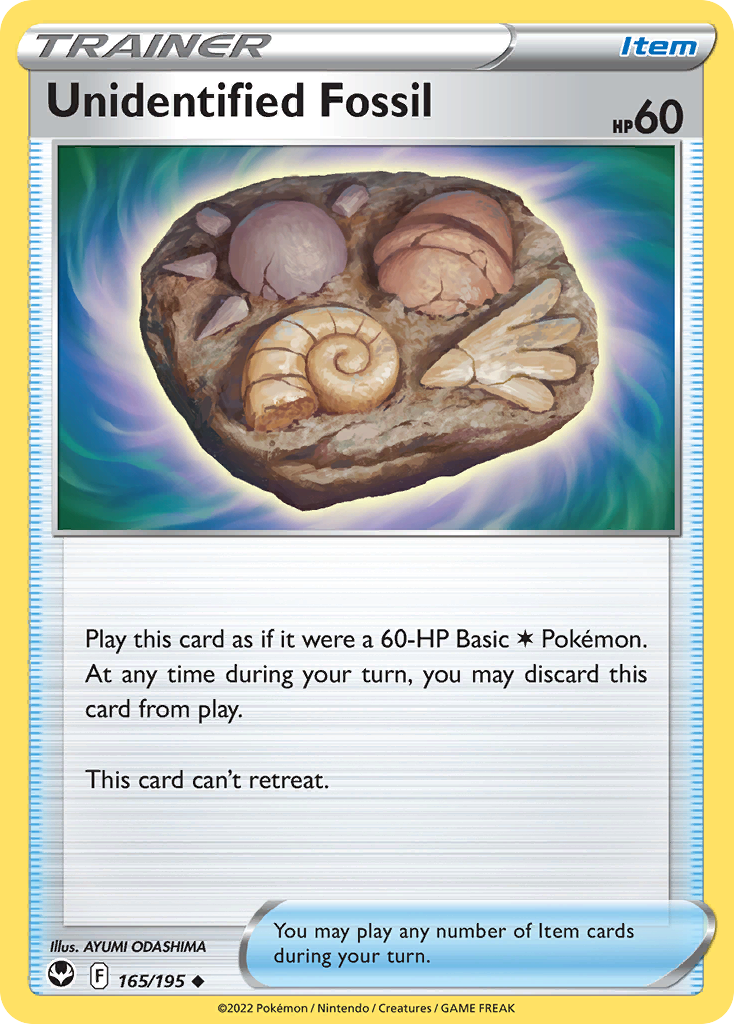 Unidentified Fossil Silver Tempest Pokemon Card