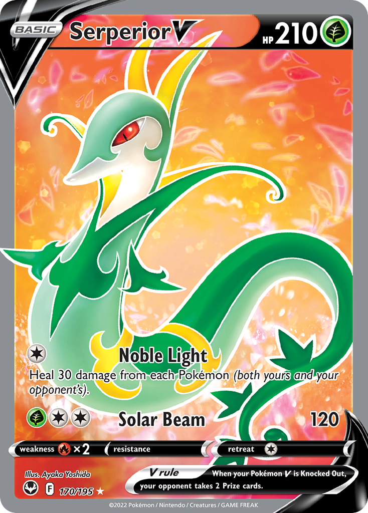 Serperior V Silver Tempest Pokemon Card
