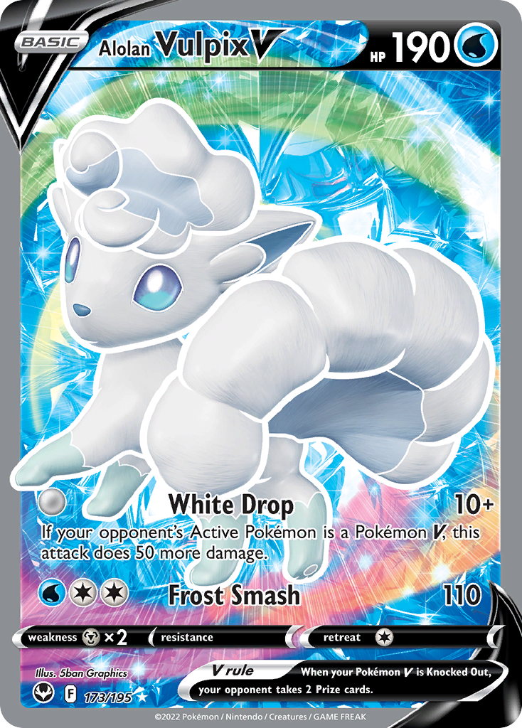Alolan Vulpix V Silver Tempest Pokemon Card