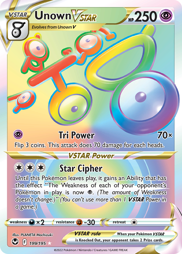 Unown VSTAR Silver Tempest Pokemon Card