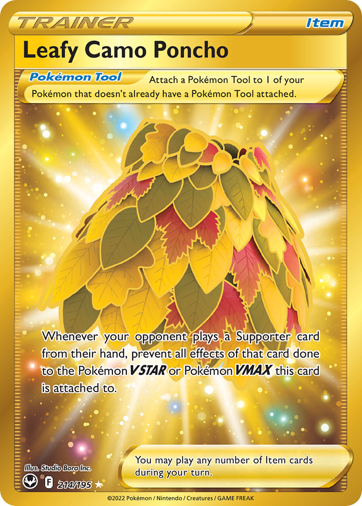 Leafy Camo Poncho Silver Tempest Pokemon Card