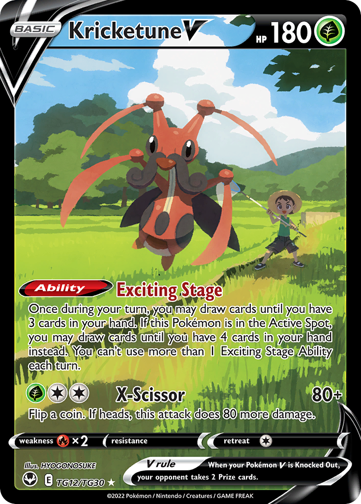Kricketune V Silver Tempest Pokemon Card