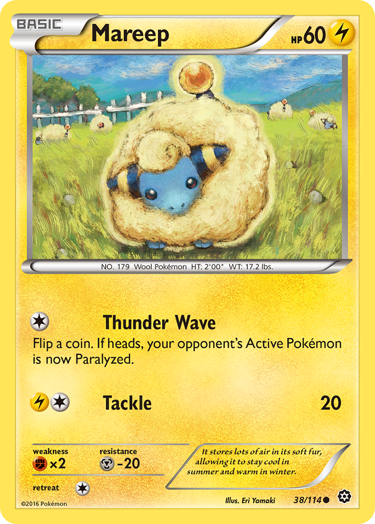 Mareep Steam Siege Pokemon Card.