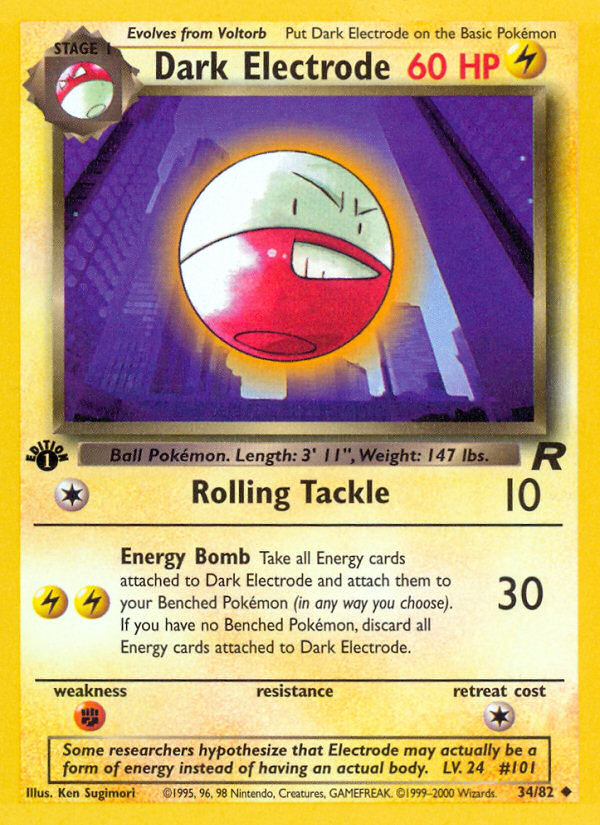 Dark Electrode Team Rocket Pokemon Card