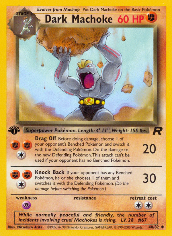 Dark Machoke Team Rocket Pokemon Card