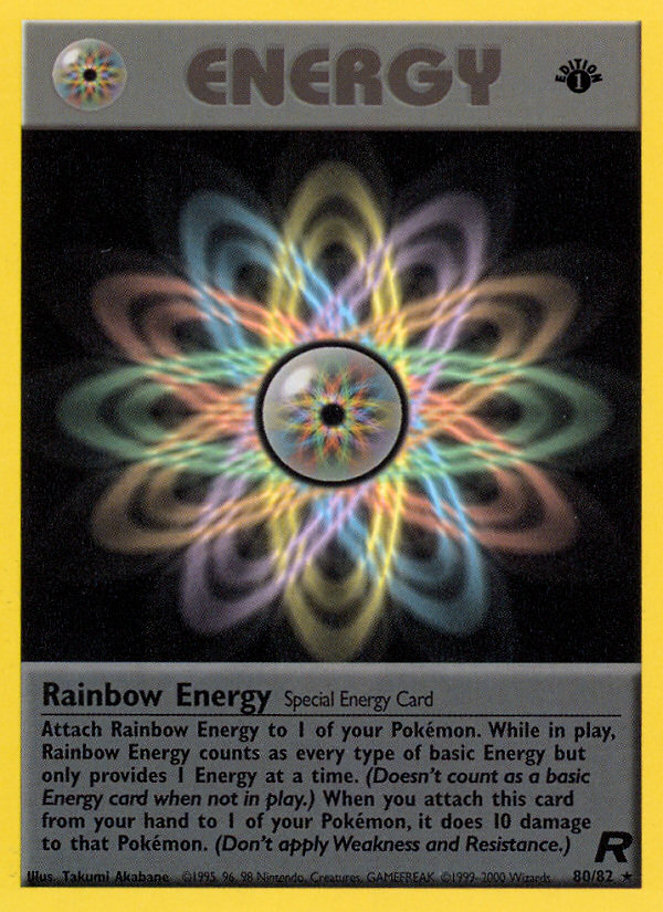Rainbow Energy Team Rocket Pokemon Card