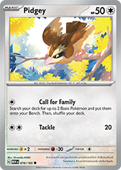 Pidgey Pokemon 151 Card List