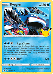 Kyogre Celebrations Card List