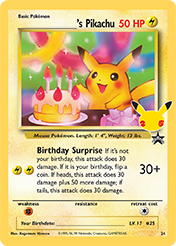 ___________'s Pikachu Celebrations - Classic Collection Card List