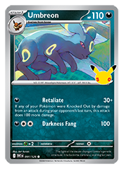 Umbreon 30th Celebration Card List