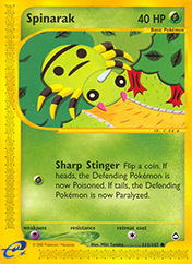 Spinarak Aquapolis Pokemon Card