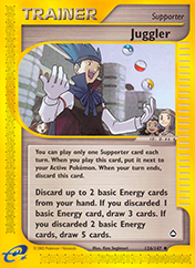 Juggler Aquapolis Pokemon Card