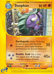 Donphan Aquapolis Pokemon Card