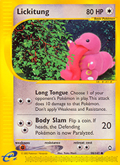 Lickitung Aquapolis Pokemon Card