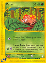 Paras Aquapolis Pokemon Card