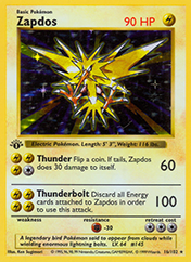 Zapdos Base Set Pokemon Card