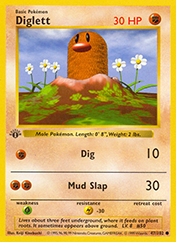 Diglett Base Set Pokemon Card