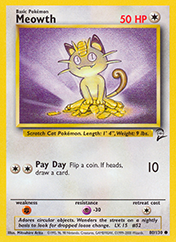 Meowth Base Set 2 Pokemon Card