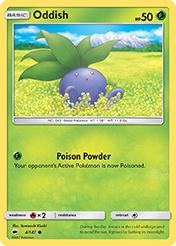 Oddish Burning Shadows Card List