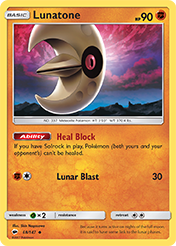 Lunatone Burning Shadows Pokemon Card