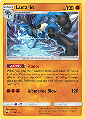 Lucario Burning Shadows Pokemon Card