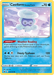 Castform Snowy Form Chilling Reign Pokemon Card