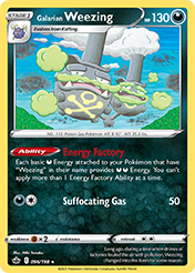 Galarian Weezing Chilling Reign Pokemon Card