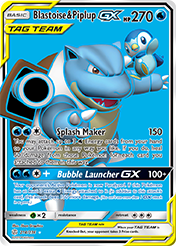 Blastoise & Piplup-GX Cosmic Eclipse Pokemon Card