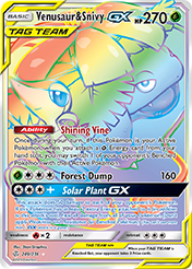 Venusaur & Snivy-GX Cosmic Eclipse Pokemon Card