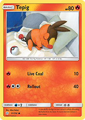 Tepig Cosmic Eclipse Pokemon Card