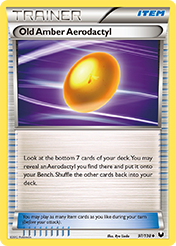 Old Amber Aerodactyl Dark Explorers Pokemon Card