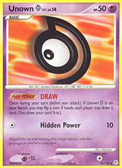 Unown D Diamond & Pearl Pokemon Card
