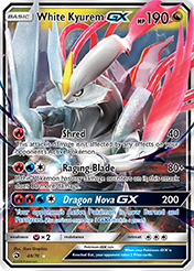 White Kyurem-GX Dragon Majesty Pokemon Card