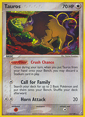 Tauros EX Crystal Guardians Pokemon Card