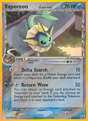 Vaporeon δ EX Delta Species Pokemon Card