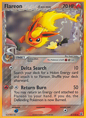 Flareon δ EX Delta Species Pokemon Card