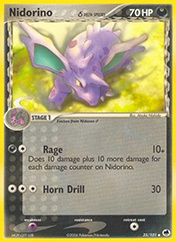 Nidorino δ EX Dragon Frontiers Pokemon Card