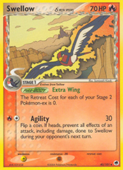 Swellow δ EX Dragon Frontiers Pokemon Card