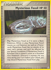 Mysterious Fossil EX Holon Phantoms Pokemon Card