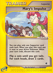 Mary's Impulse Expedition Base Set Pokemon Card