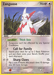 Zangoose EX Power Keepers Pokemon Card