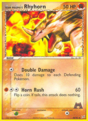 Team Magma's Rhyhorn EX Team Magma vs Team Aqua Pokemon Card