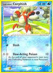 Team Aqua's Corphish EX Team Magma vs Team Aqua Pokemon Card
