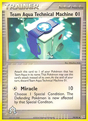 Team Aqua's Technical Machine 01 EX Team Magma vs Team Aqua Pokemon Card
