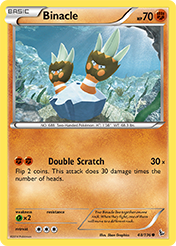 Binacle Flashfire Pokemon Card