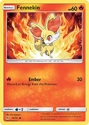 Fennekin Forbidden Light Pokemon Card