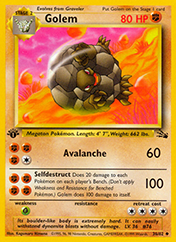 Golem Fossil Pokemon Card