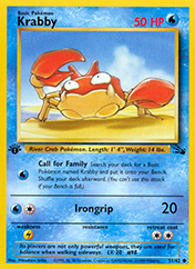 Krabby Fossil Pokemon Card