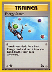 Energy Search Fossil Pokemon Card
