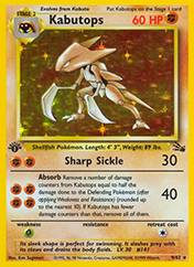Kabutops Fossil Pokemon Card